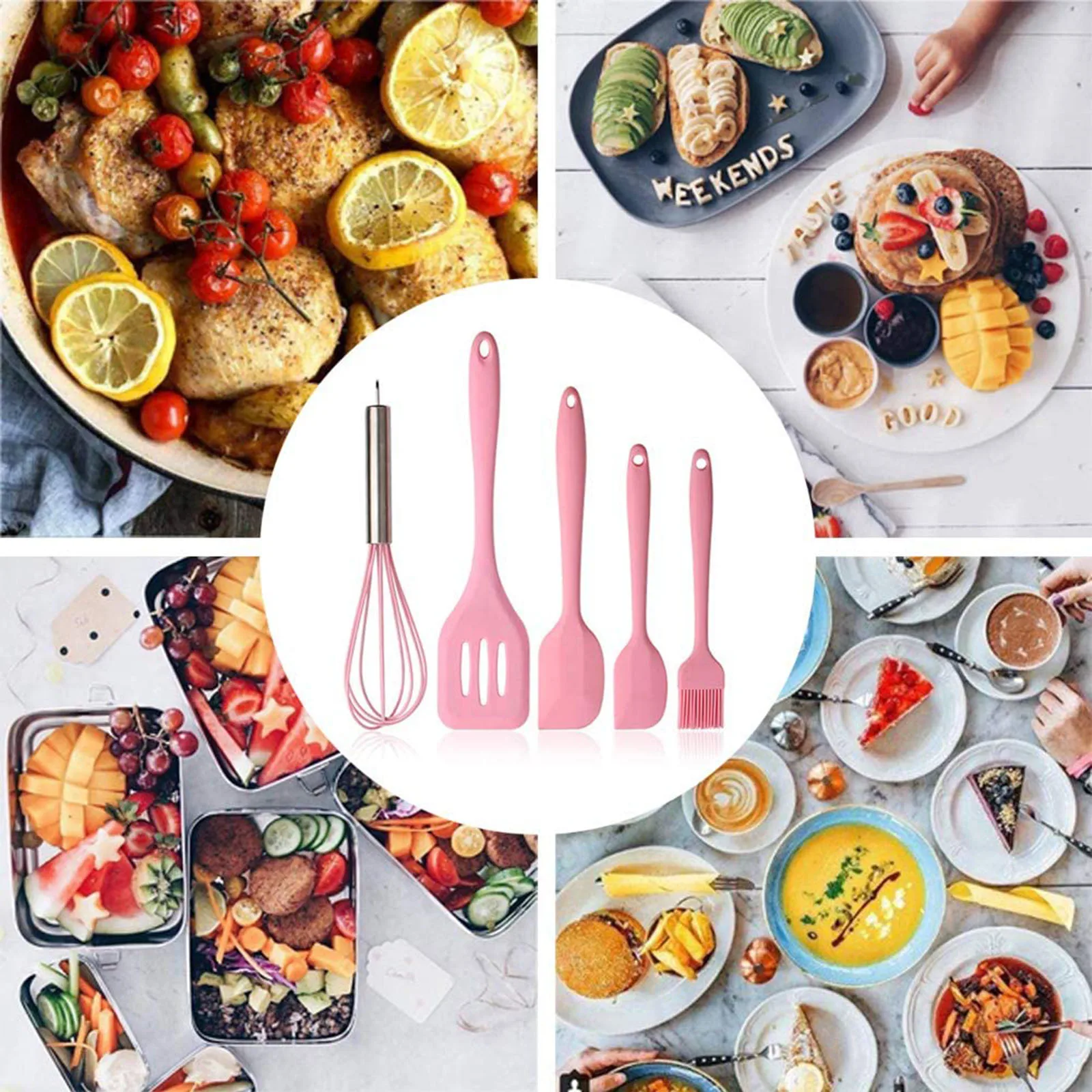5pcs Cooking Utensils Silicone Tools Supplies Kitchen | Дом и сад