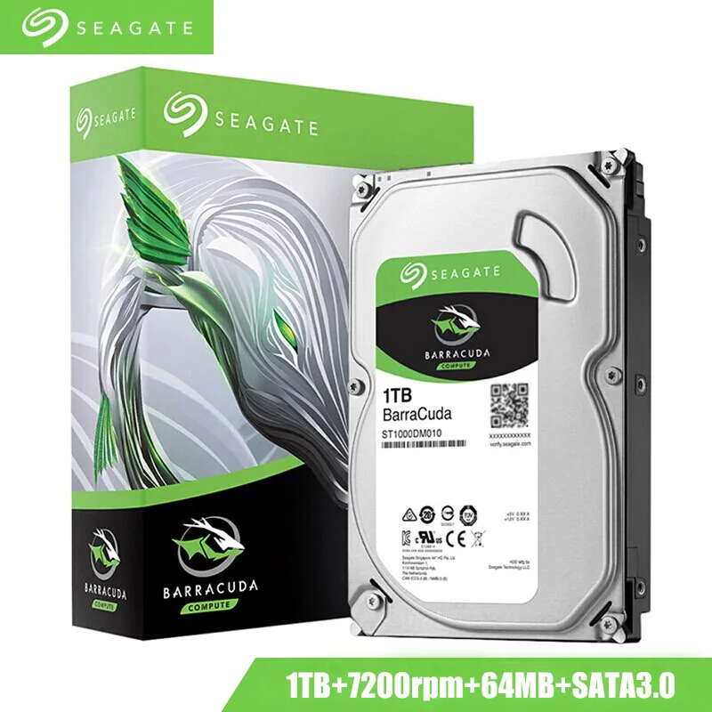 

Brand New Seagate 1TB 64MB 7200RPM 3.5" Desktop Mechanical Hard Drive SATA3.0 Seagate BarraCuda Series HDD (ST1000DM010)