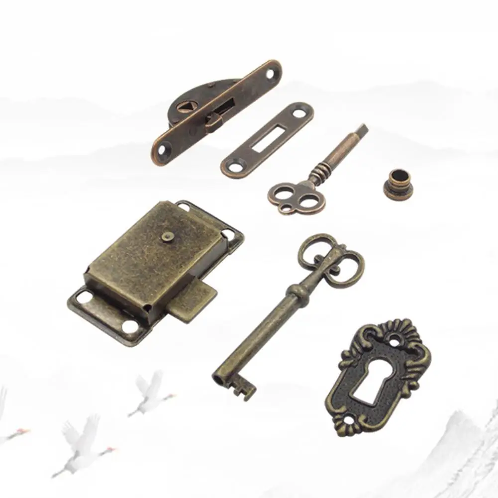 

Durable Portable Vintage Antique Style Iron Lock + Key For Drawer Cabinet Wardrobe Cupboard Door Furniture Vintage locks