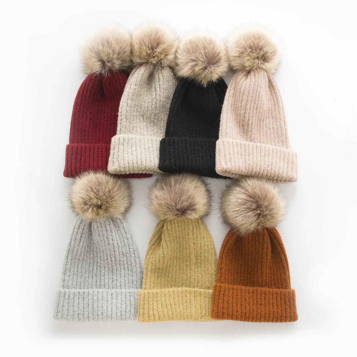 

Winter Hat Hats for Women Fashion Women Winter Christmas Hat Wool Hat Women Big Fur Ball Hat Women Beanie Wholesale Bonnets