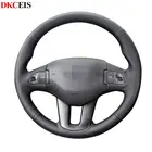 Сшитые вручную Чехлы рулевого колеса автомобиля из искусственной кожи черного цвета для Kia Ceed Cee 'd 2010-2012 Sportage 3 2011-2015