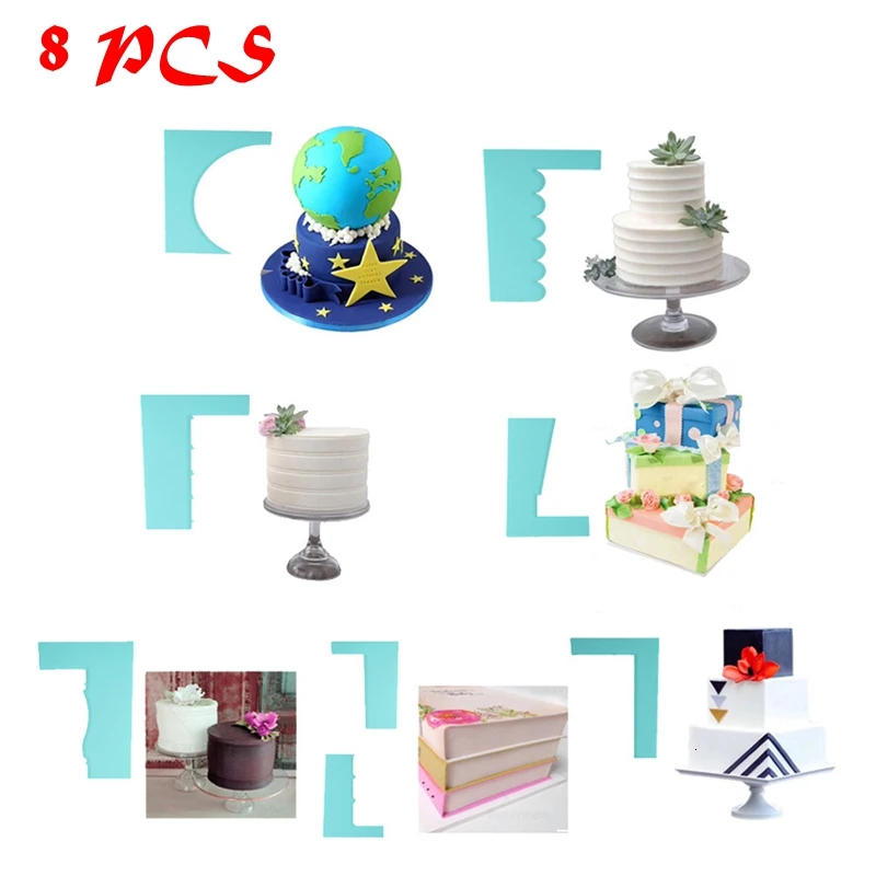 8 шт. скребок для выпечки шпатель украшения торта форма помадки пластиковый Мусса