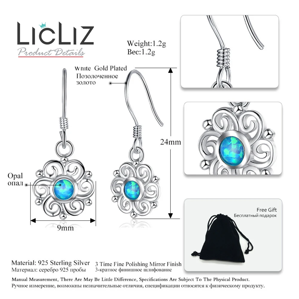 Женские серьги подвески из серебра с голубым огненным опалом|earrings for|earrings for