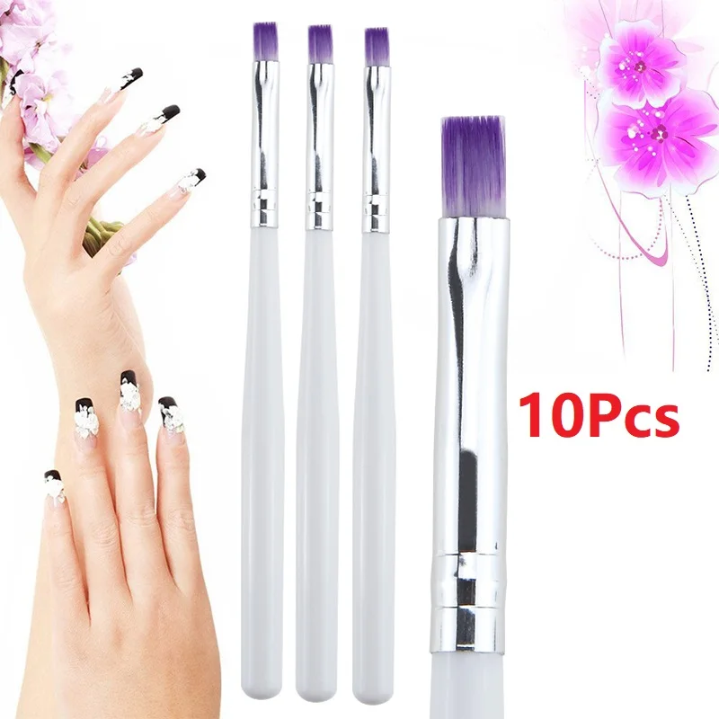 

10 шт., кисти для маникюра, с фиолетовыми волосами