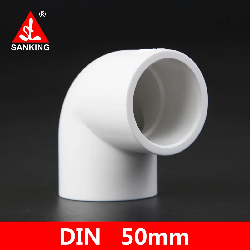 

Sanking UPVC 50mm 90 Degree Elbow PVC Connector Garden Irrigation Tools Water Pipe Connectors Aquarium Tank Straight Plug Tube