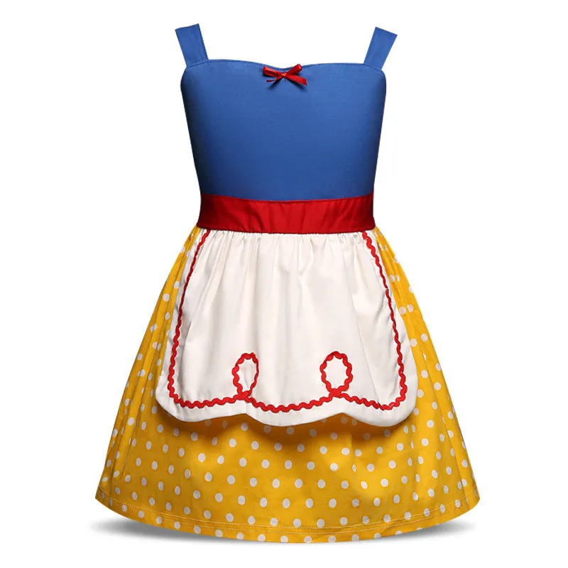 Платье принцессы снежного цвета для косплея костюм на Хэллоуин девочек желтое