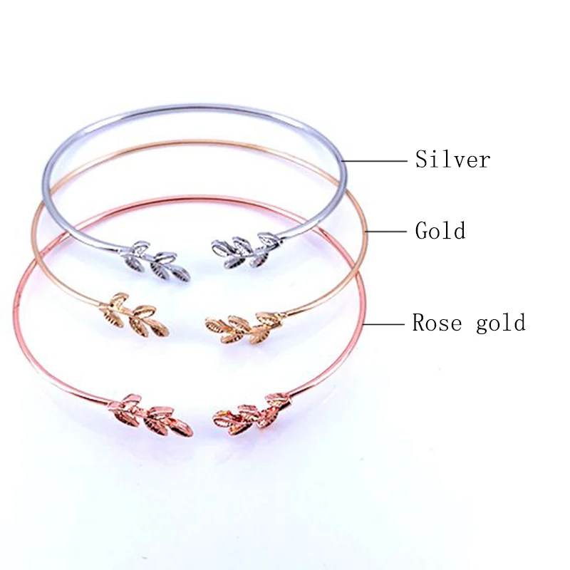 Простой браслет листок для женщин и девочек подарочные украшения милый