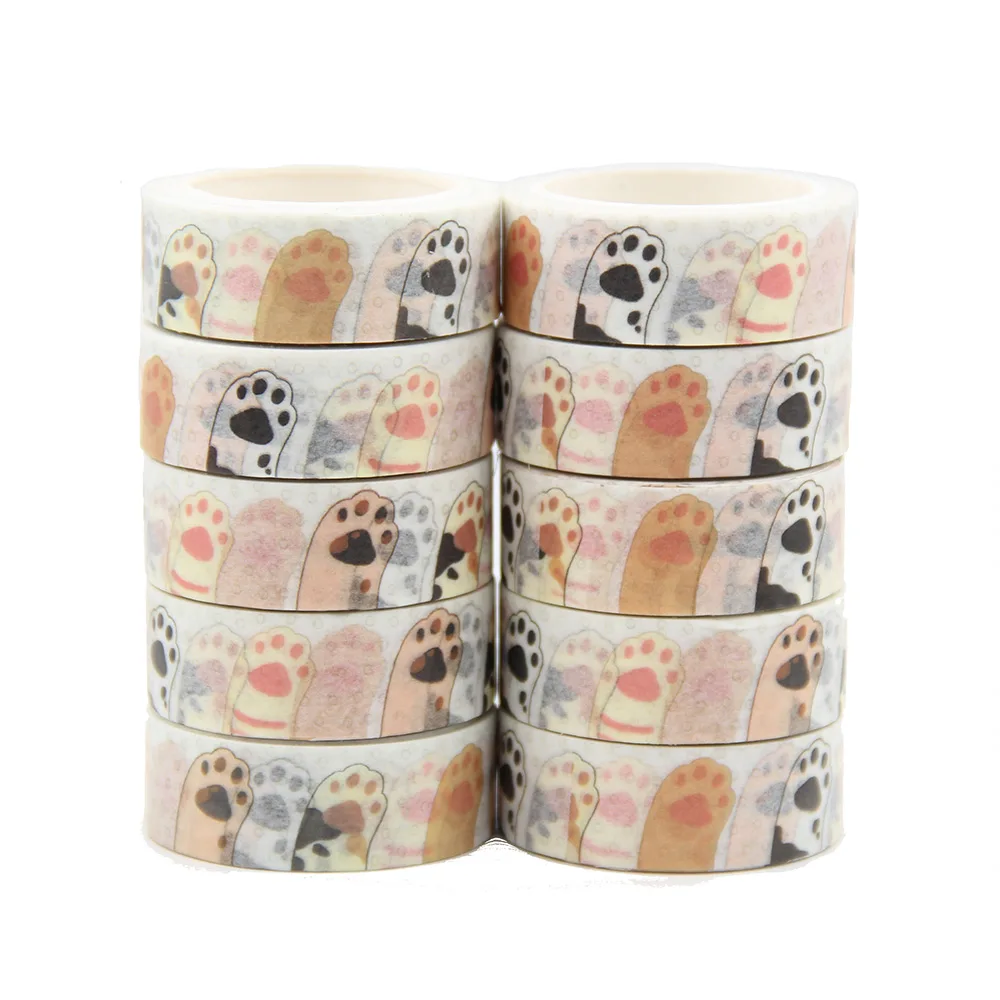 

10PCS/lot 15MM*5M Cute Kawaii Adorable Cat Adhesive Paper Washi Tape Masking Tape DIY Scrapbooking Stick Label