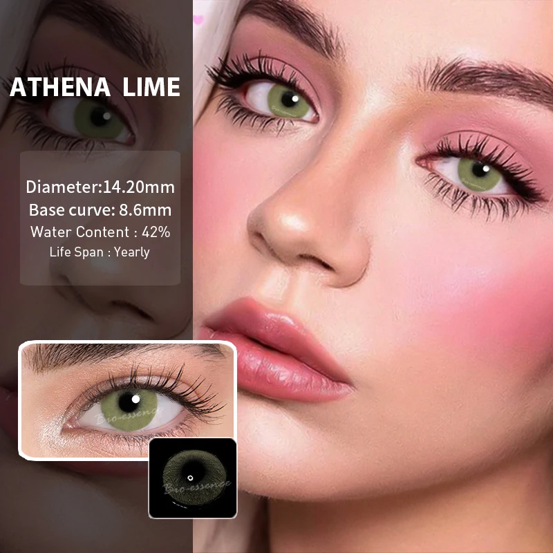 2pcs1pair colored contact lenses eye athena seriers yearly contact lenses color cosmetic contact lens for eyes bio essence free global shipping