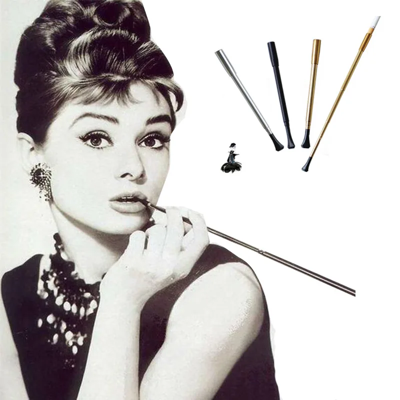 

Mouthpiece for Cigarettes Retractable Portable Aluminum Alloy Smoking Pipe Hepburn Same Paragraph Cigarette Holder Retro Filter