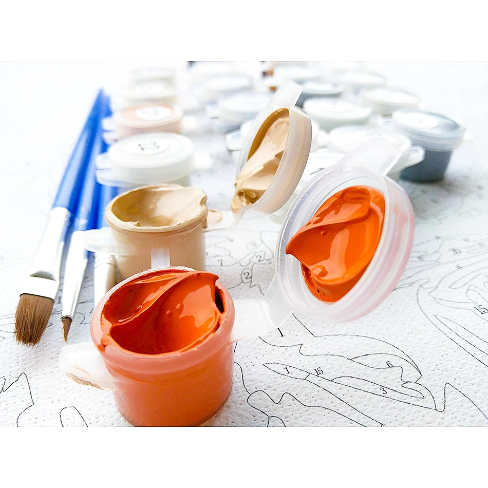 CHENISTORY Рисование по номерам животных DIY рисование тигра кота домашнее настенное