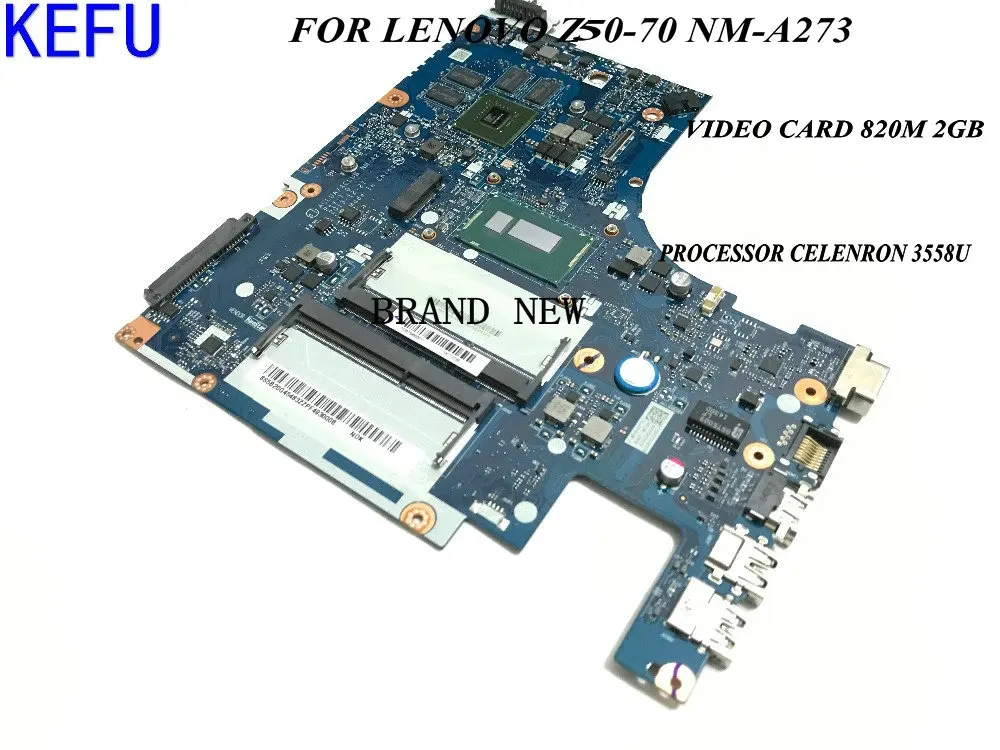 

FAST SHIPPING. ACLUA / ACLUB NM-A273 ,Z50-70 Motherboard for Lenovo Z50-70 MAINBOARD CPU CELERON 3558U/ 2957U GPU 820M 2GB