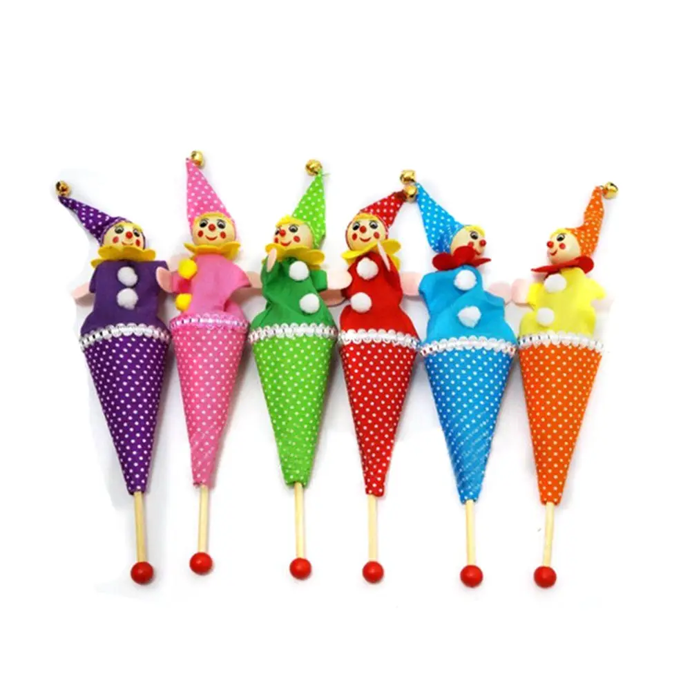 1Pcs Styles Random Baby Kids Educational Toys Smiley Face Clown Puppet Toy Bell Hide Seek Pop Up Telescopic