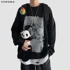 Свитер женский свободный с принтом, в стиле Харадзюку