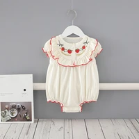 summer infant beige strawberry bodysuit 0 24m baby girls casual breathable short sleeve triangle romper newborn cute clothes