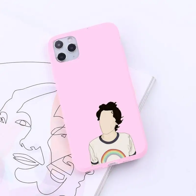 

harry style cartoon one direction funda cover coque Phone Case Candy Color for iPhone 6 7 8 11 12 s mini pro X XS XR MAX Plus