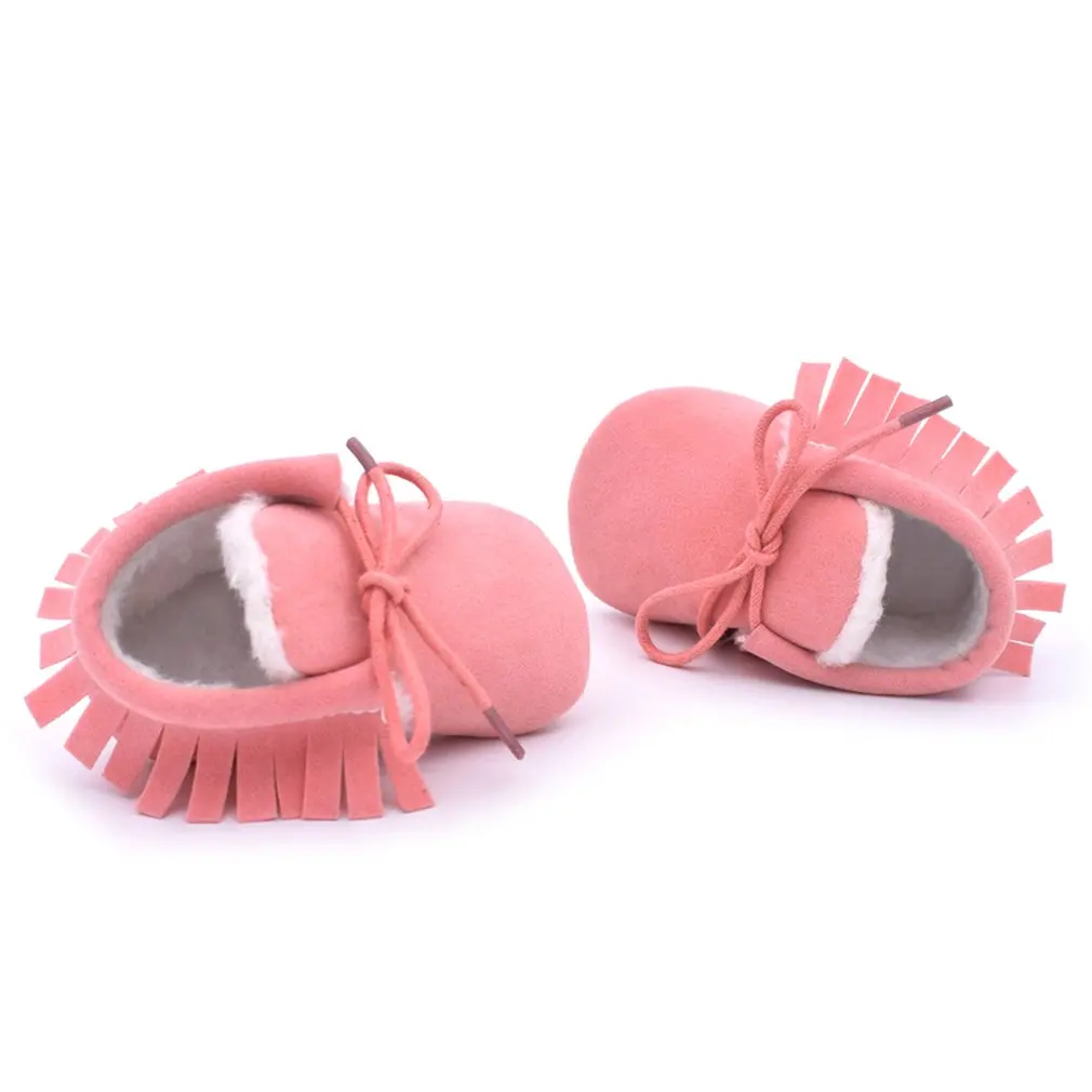 

M613 Fashion Matching Color Cute Design Baby Prewalker Soft Antiskid Kids Shoes Casual Walking Fringed Boots for Daily Dress