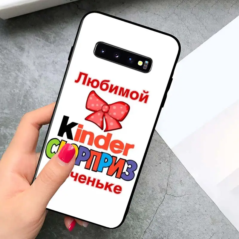 

Egg Kinder joy surprise for Samsung Galaxy S21 Ultra Plus Note 20 10 9 8 S10 S9 S8 S7 S6 Edge Plus Black Phone Case