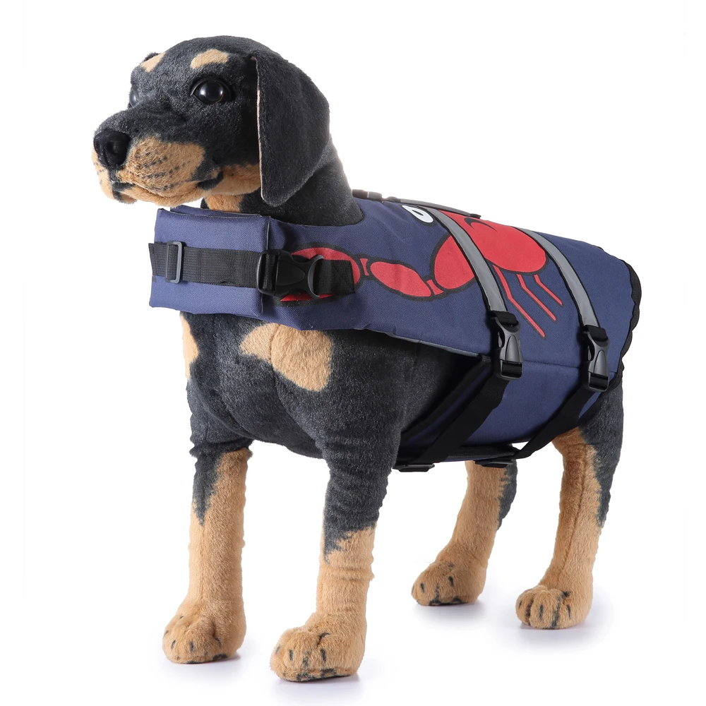 

2021 New Summer Dog Life Vest Pet Swimsuit S M L Size Dog Waterproof Protection Jacket Crab Husky Alaska Border Dog Bathing Suit