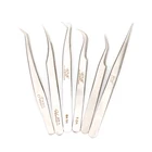 Щипцы для наращивания ресниц, изогнутые, прямые, из нержавеющей стали, 1 шт., держатель пинцета, профессиональный макияж