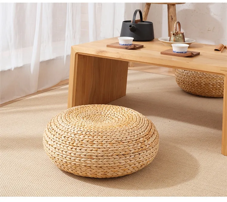 Futon meditação almofada estilo japonês tatami rattan