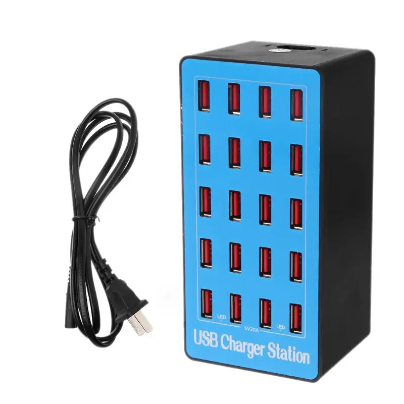 

20-Port USB Hub Charger Power Adapter Wall Fast Charging Dock Station 100W for Apple Smartphone
