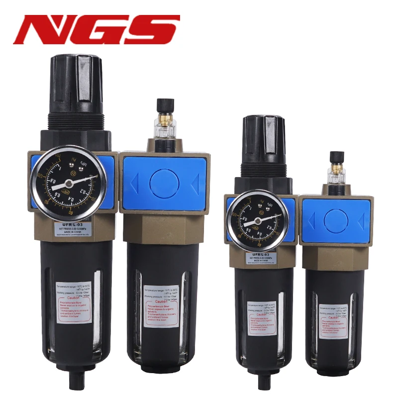 

UF/UL/UR/UFR/UFRL-02/03/04 Oil Water Separator Air Filter Pressure Regulator Pneumatic Reducing Valve Air Source Treatment