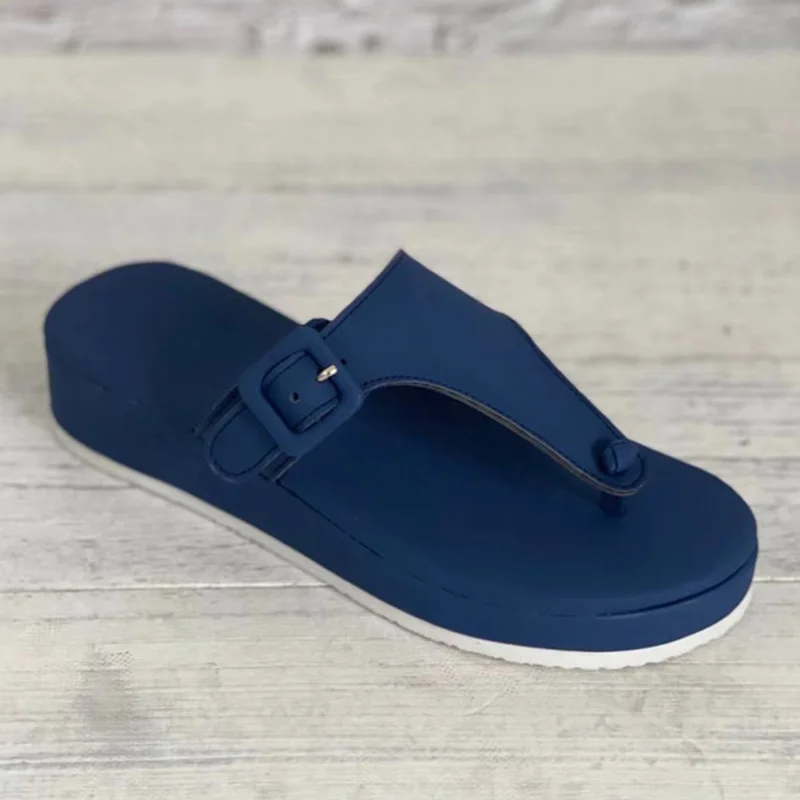 

2021 New Women Sandals Shoes Outdoor Clip Toe Ladies Platform Slippers Summer Casual Shoes Comfortable Wedge Beach Slides