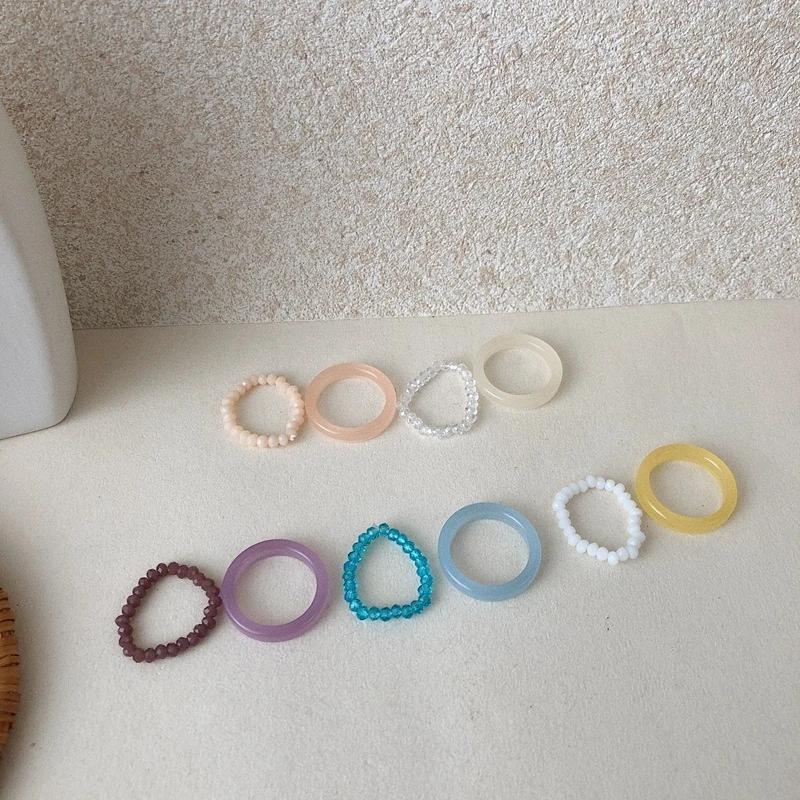 2021 винтажное резиновое кольцо корейские весенние красочные Кристальные бусины