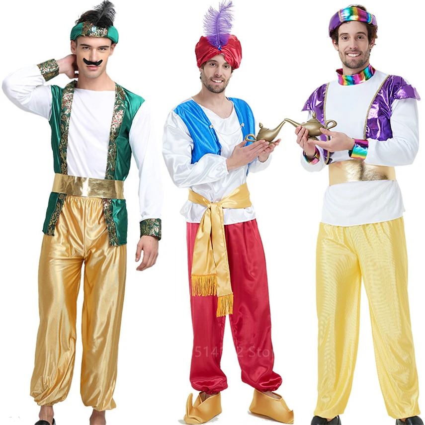 Алладин Косплей волшебная лампа принц арабский Хэллоуин Карнавал взрослые