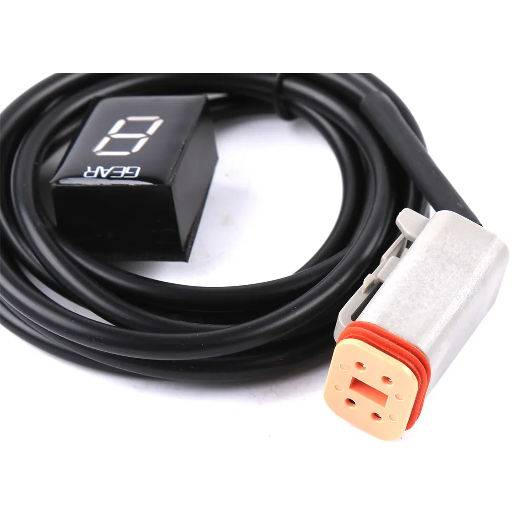Motorcycle Speed Gear Indicator 1-6 Lever Counter for Harley Waterproof LED Display Plug & Play without Holder