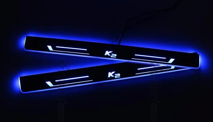 

Led Moving Door Scuff Nerf Bars & Running Boards Door Sill Plate Overlays Linings for Kia K2 Rio 2015-2016, Moving Light
