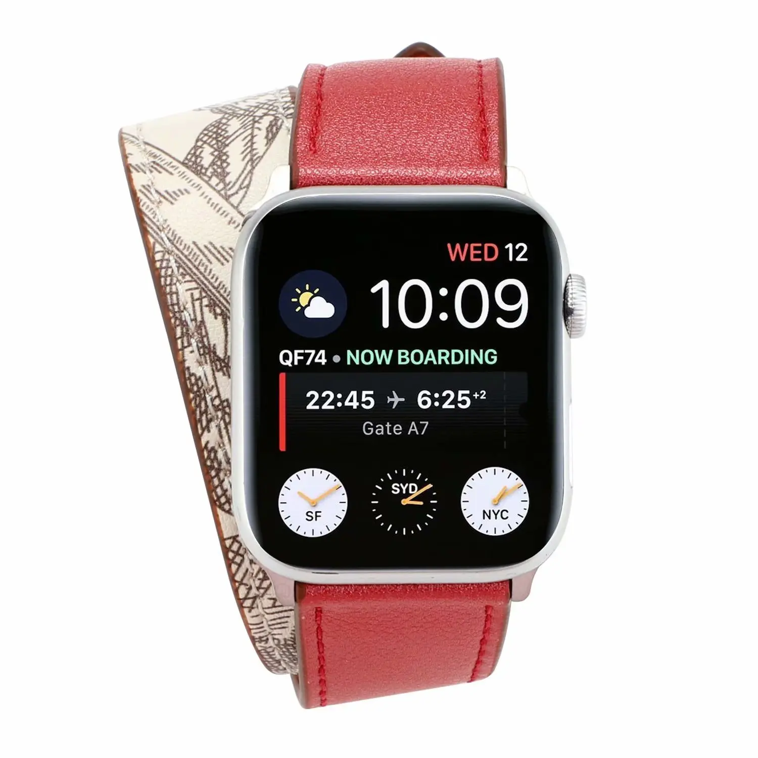 Ремешок mixcolor для iWatch серии 5 4 3 2 1 Двойная кожаная Петля для Apple Watch 42 мм 38 мм 40 мм 44 мм Мода