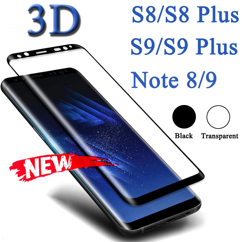 Закаленное 3D стекло для Samsung Galaxy S9 S8 Plus S Note 8 9 Защитная пленка Plus|Защитные стёкла и
