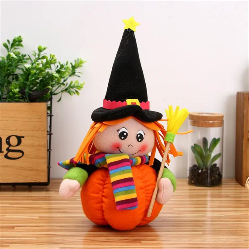 Broom/Ghost/Five-pointed Star Little Girl Halloween Pumpkin Doll Decoration Creative Plush Toy Ornament For Decorative | Дом и сад