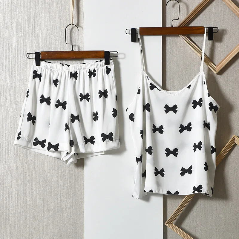 

Пикантный пижамный комплект на бретелях, женская одежда для сна, новинка, летний пижамный комплект без рукавов на бретелях-спагетти, интимн...