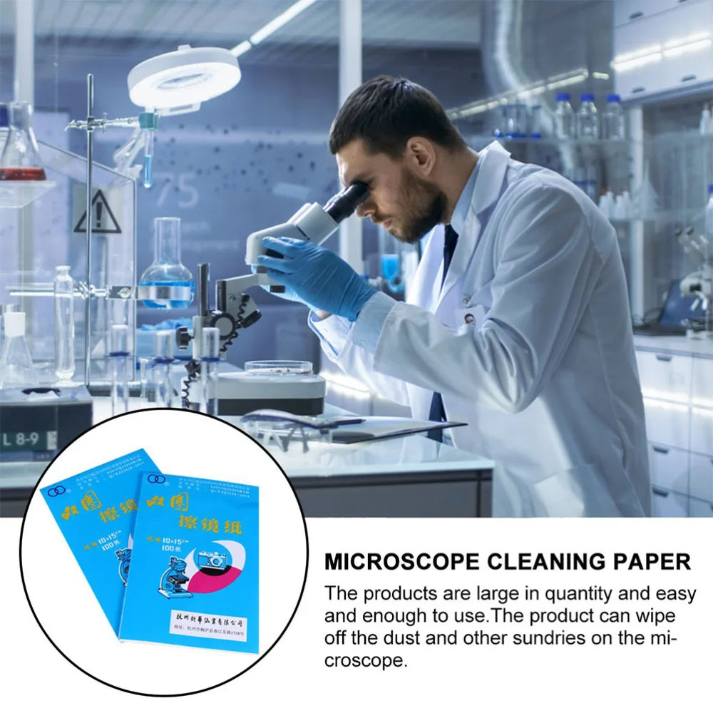 

400pcs Portable Microscope Cleaning Paper Cleaning Tissue Microscope Using