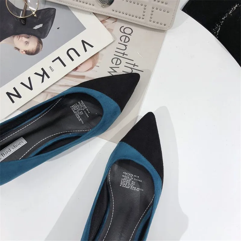 

Suede Pointed High heels pumps women shoes 2021 Spring Autumn shoes Fashion Mixed Colors Office Thin Heels Shallow female shoes