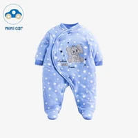minicar baby one piece romper baby open file climbing clothes winter thick quilted out clothes cotton clothes