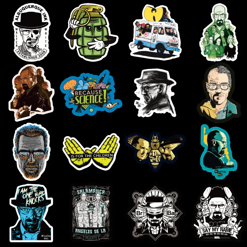 td zw 50 pcslot american classic breaking bad stickers graffiti stickers for laptop luggage car pvc waterproof decal sticker free global shipping