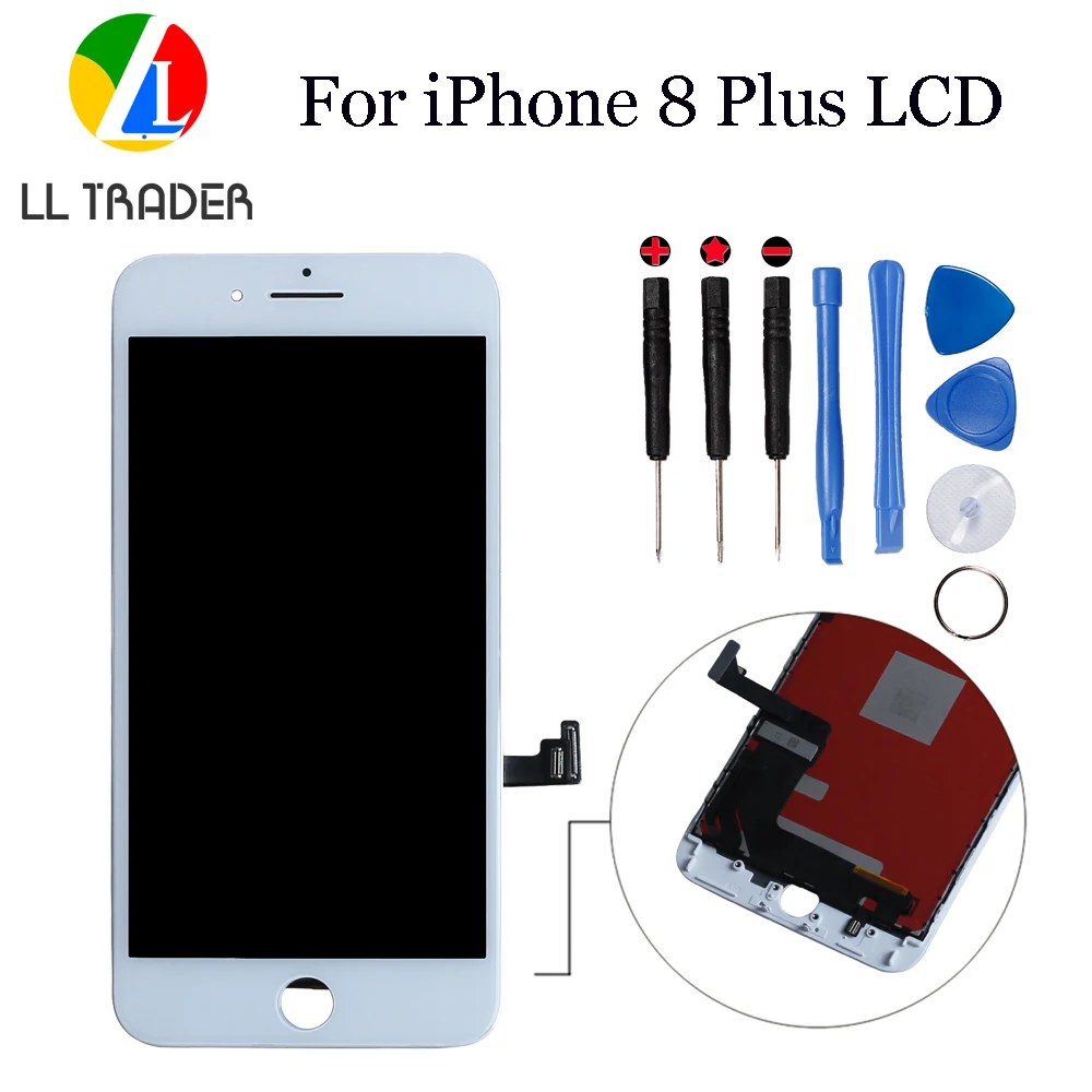 100% Tested AAA Display Replacement For iPhone8 Plus LCD Screen Touch 5.5 inch 8 White Assembly Digitizer+Tools | Мобильные телефоны