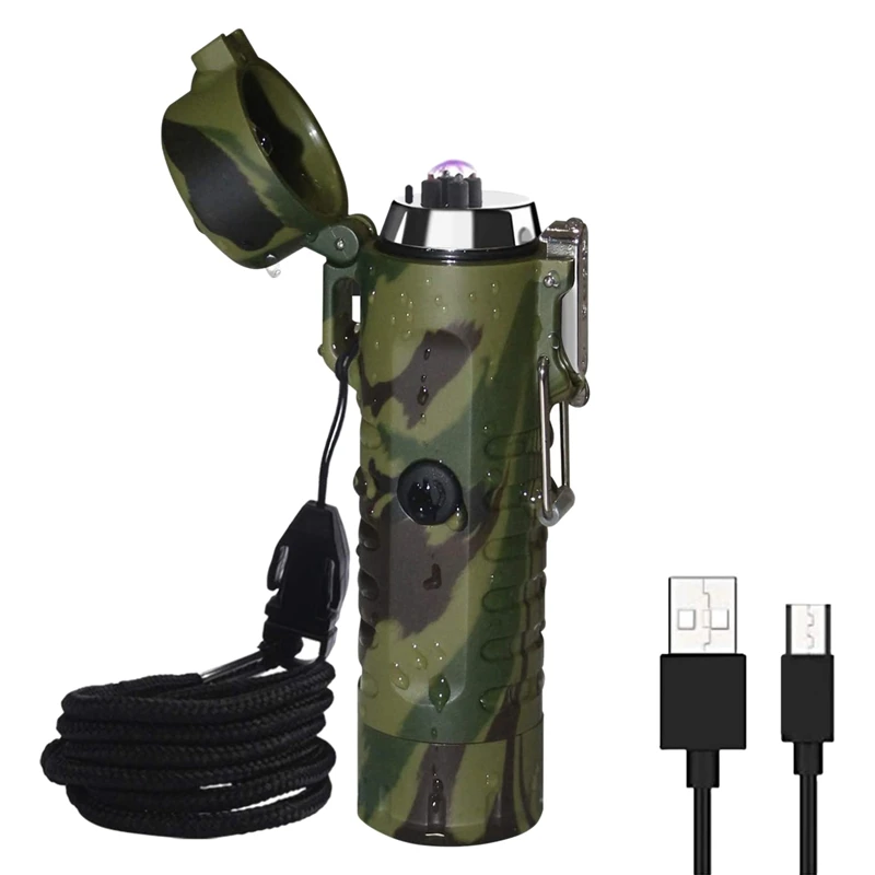 

HOT Survive Electric Lighter Flashlight Waterproof Arc Lighter Portable Handheld Flashlight For Outdoor Camping - 2 In 1