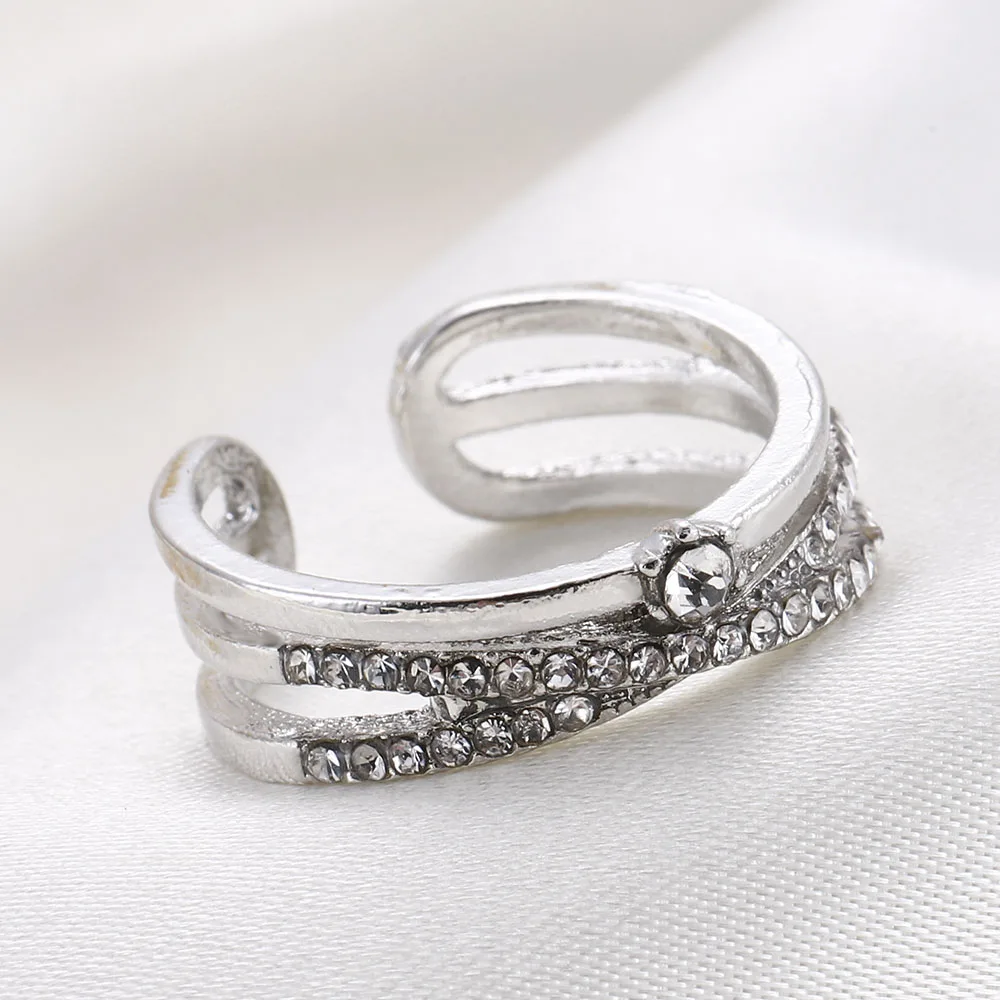 

Intersecting Opening Adjustable Women Jewely Ring 2021 Luxury Women Zircon Ring Wedding Engagement Ring Anniversary Gift New