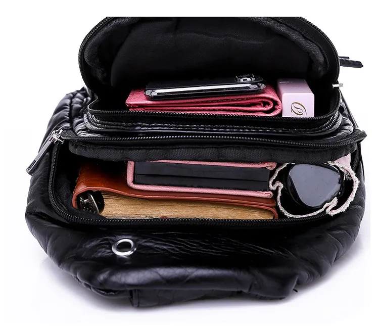 

Women Chest Bag soft PU leather Crossbody Bags for female messenger bags small Casual Travel backpack red bolsa feminina Soft