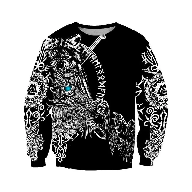 

New fall Hoodie Odin Viking tattoo 3D AOP men's Sweatshirt Unisex zipper Pullover casual jacket