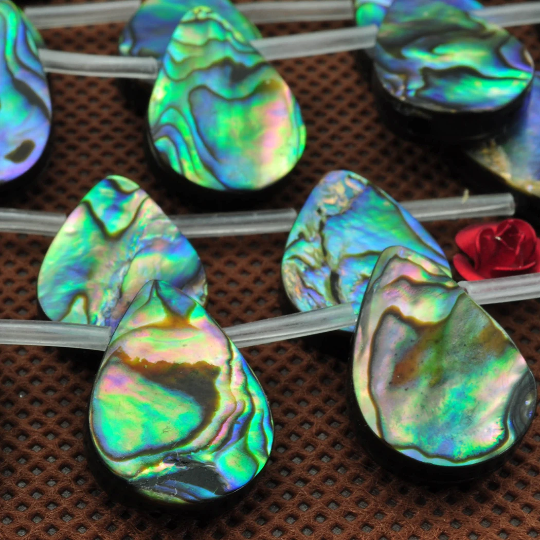 Natural Abalone shell 10x14mm 13x18mm water drop Beads for Jewelry Making necklace 15inch ICNWAY | Украшения и аксессуары