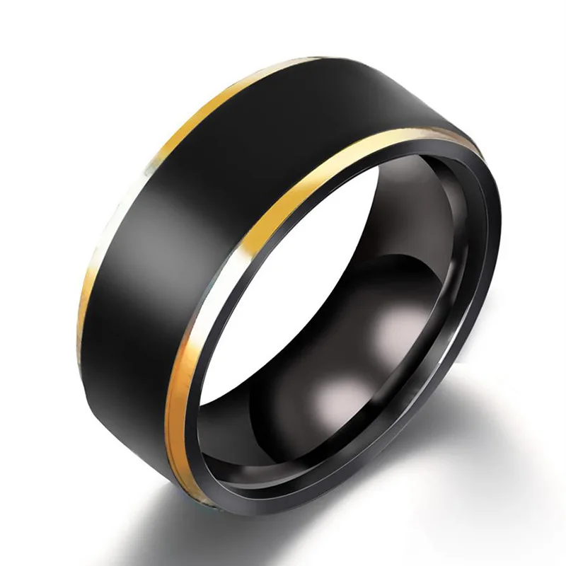 

8MM Titanium Steel Domineering Men's Ring European and American Trendy Hand Jewelry Couple Ring Jewelry