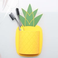 pineapple toothbrush holder strong suction bathroom toothbrush silica gel shelf rack wall hanging comb punch free storage rack