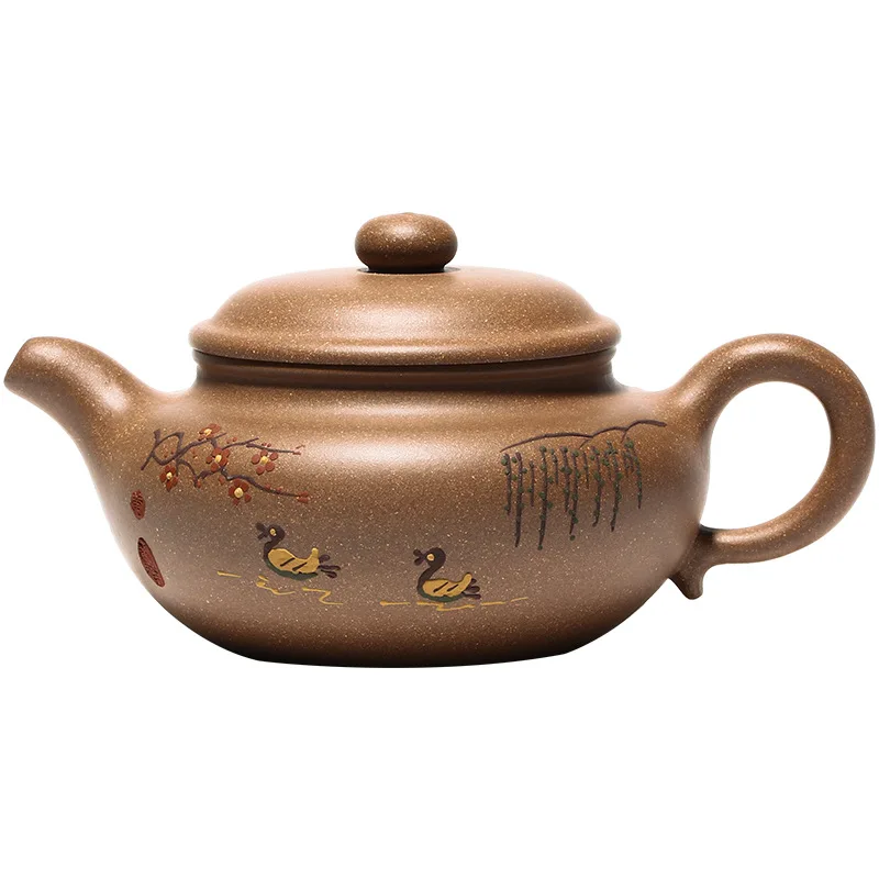 

Zhiyixing handmade antique purple clay teapot hand painted household teapot department store tea set
