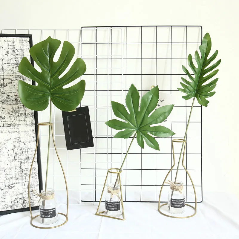 Зеленые искусственные растения Monstera Planta ненастоящие листья пальмы для